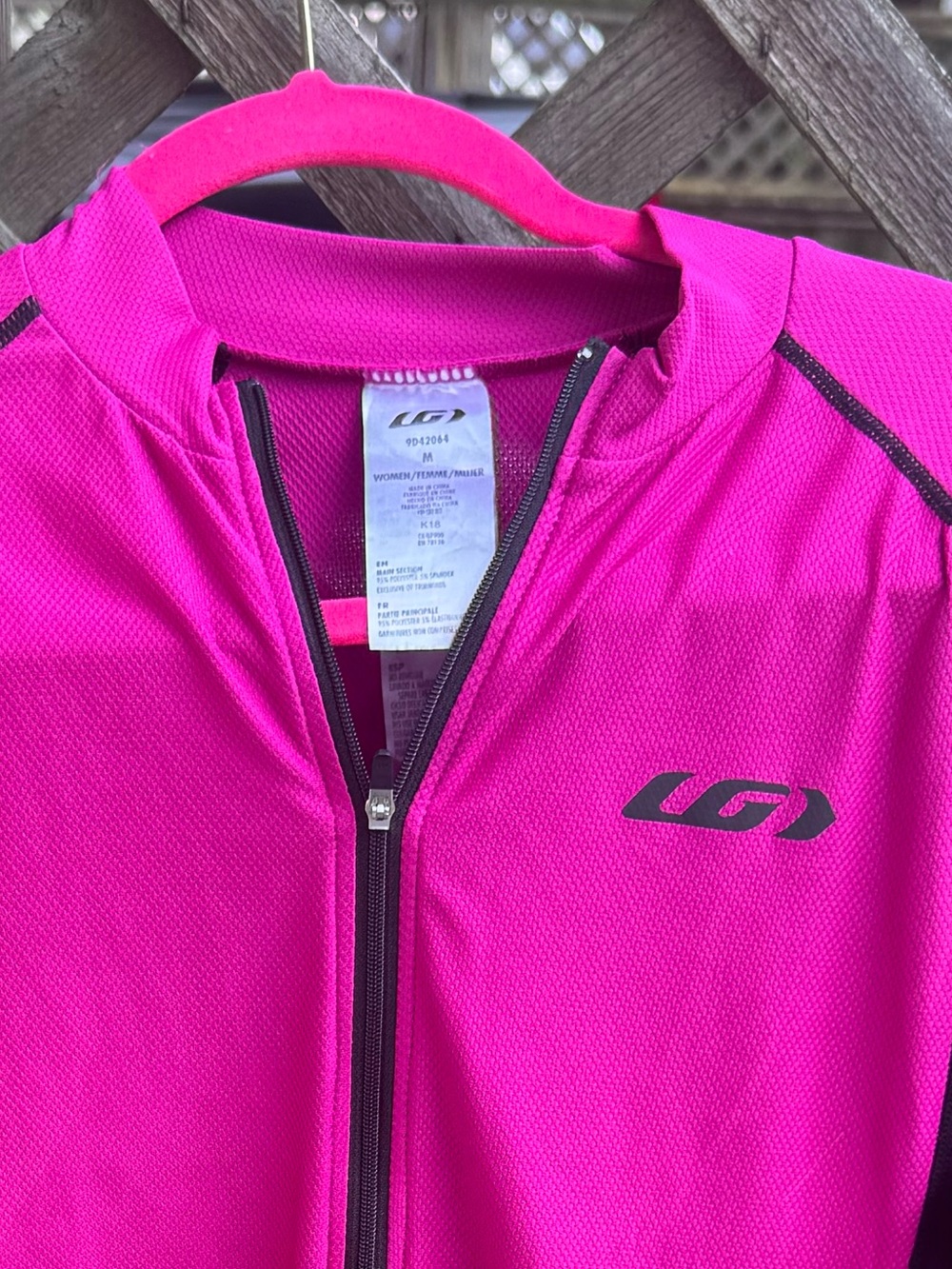 LG Bright Fuchsia Cycling Jersey with Black Accents